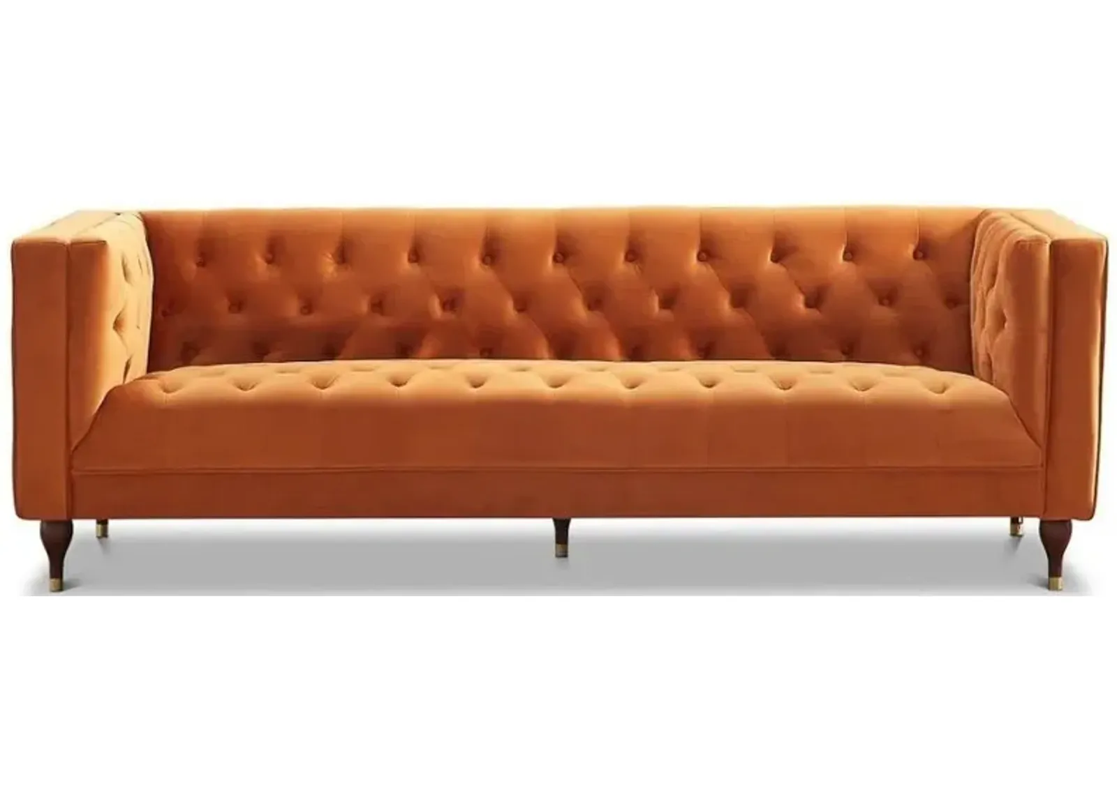 Houston Burnt Orange Velvet Modern Sofa