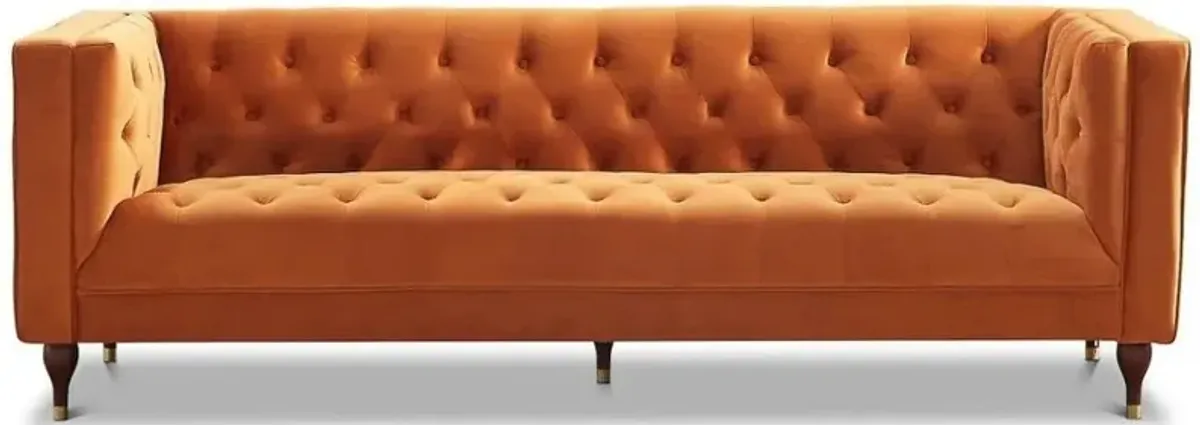 Houston Burnt Orange Velvet Modern Sofa