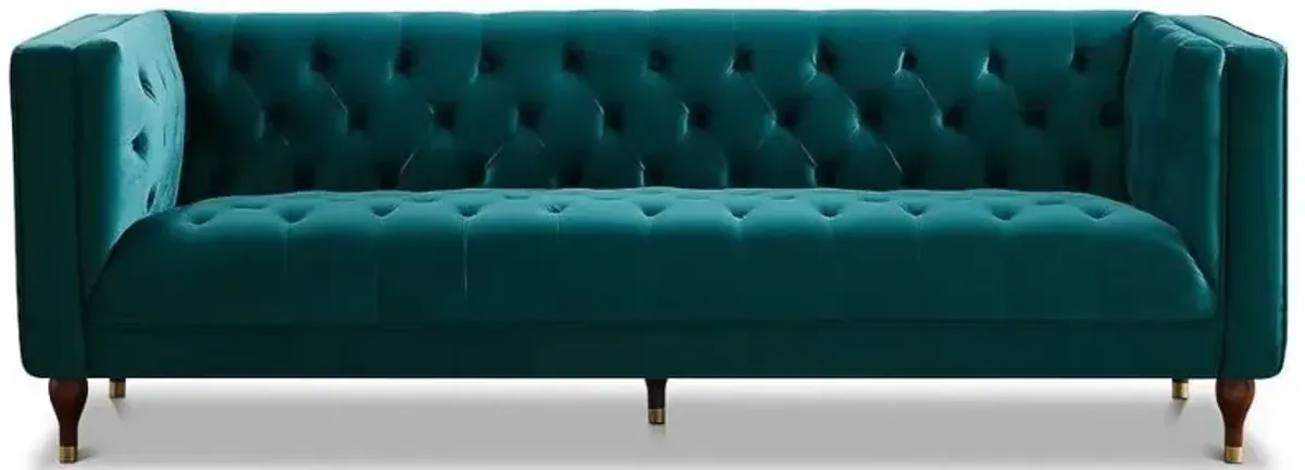 Houston Teal Velvet Modern Sofa