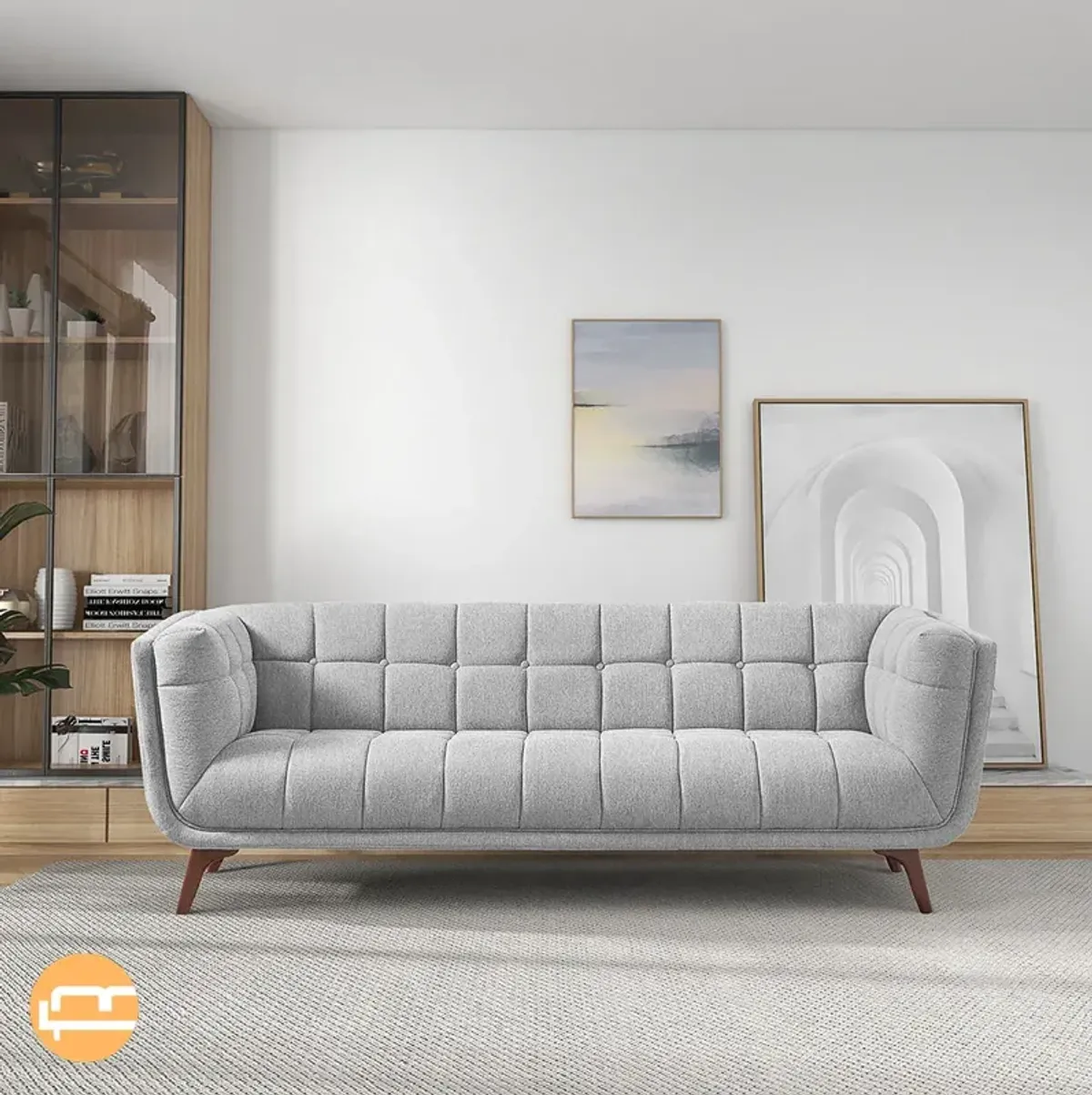 Kano Light Gray Linen Sofa