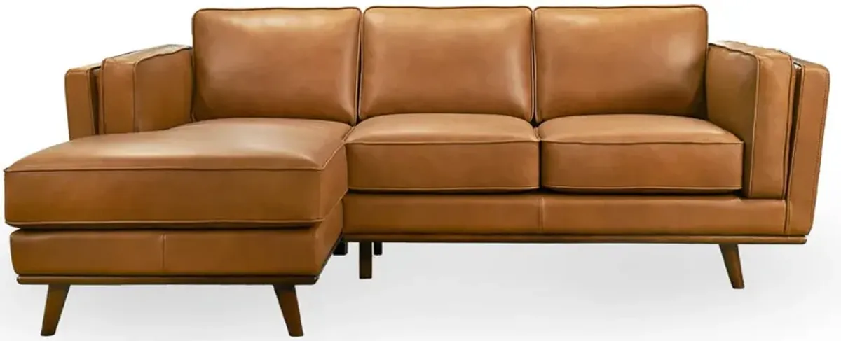 Ferre Leather Sectional Left Facing Chaise