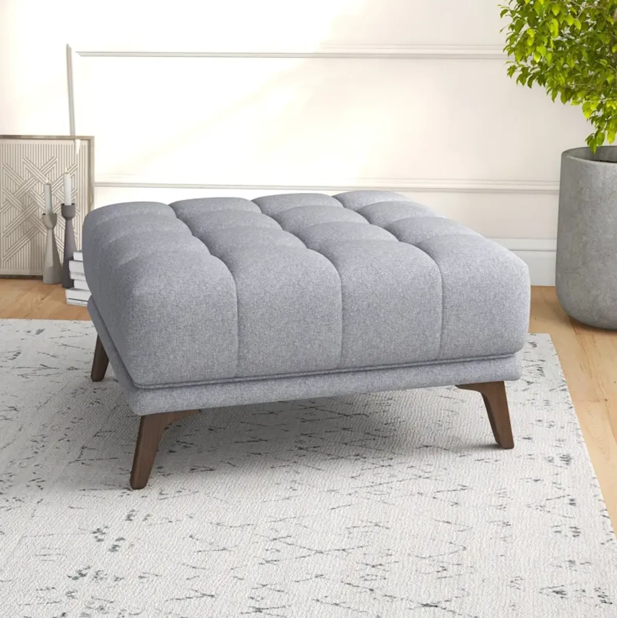 Kano Light Gray Ottoman