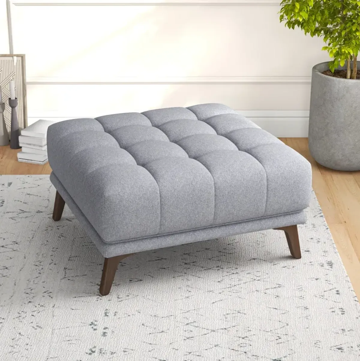 Kano Light Gray Ottoman