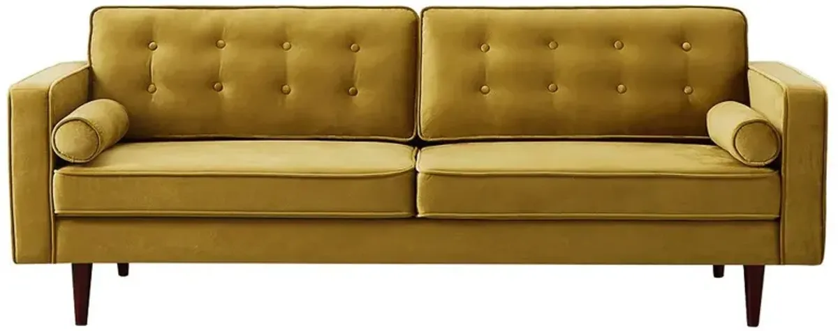 Kirby Dark Yellow Velvet Sofa