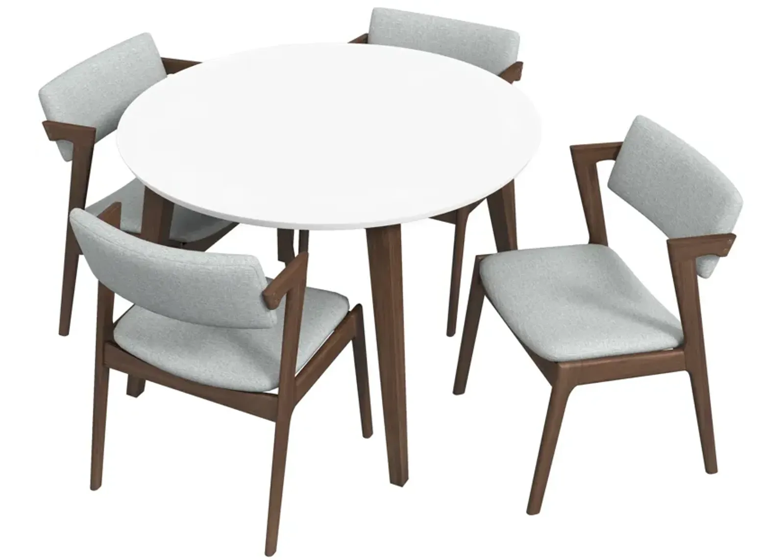 Palmer Dining set with 4 Ricco Dining Chairs(Light Grey)