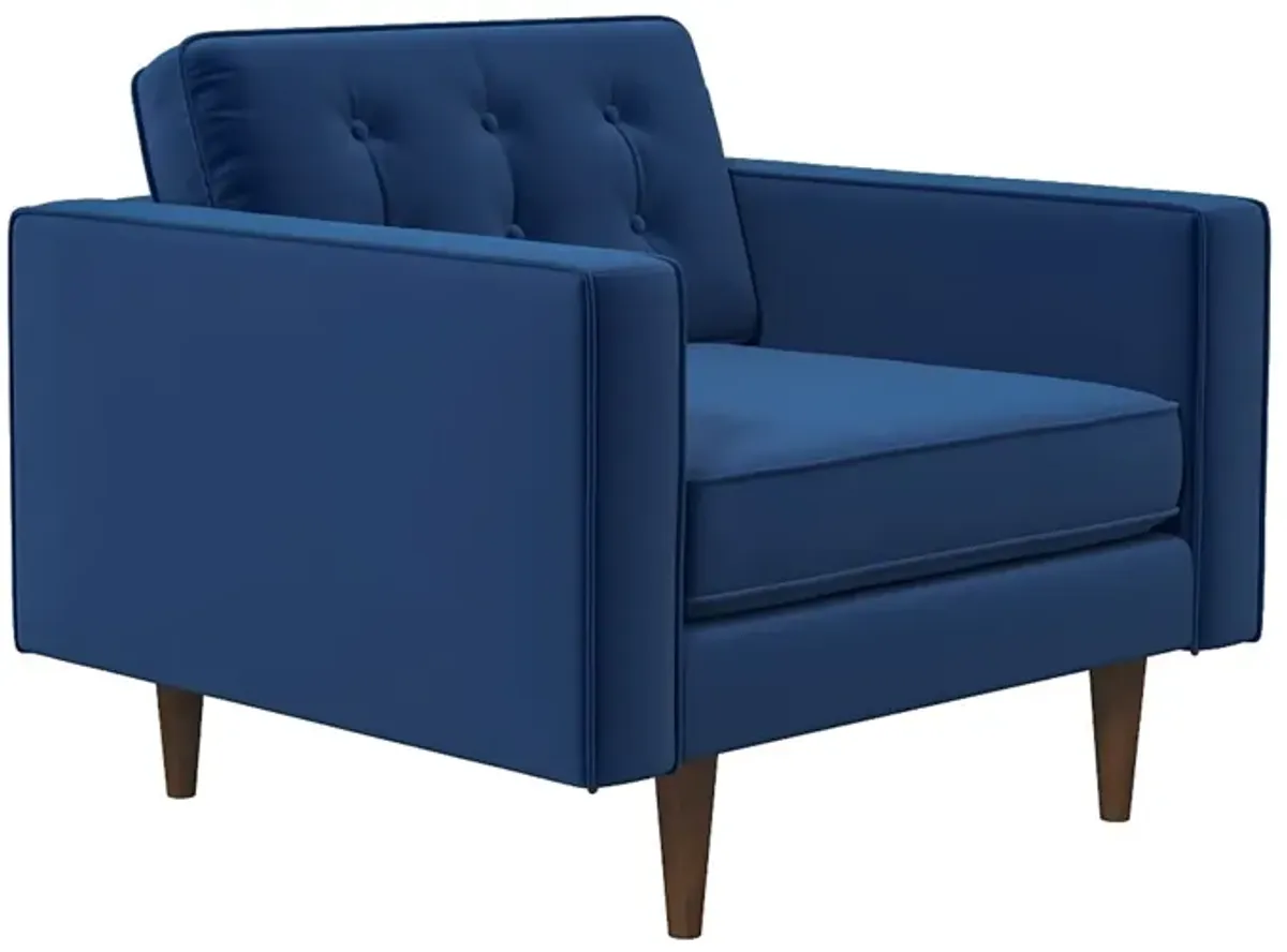 Kirby Lounge Chair Navy Blue Velvet