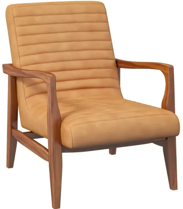 Nusa Genuine Tan Leather Accent Chair