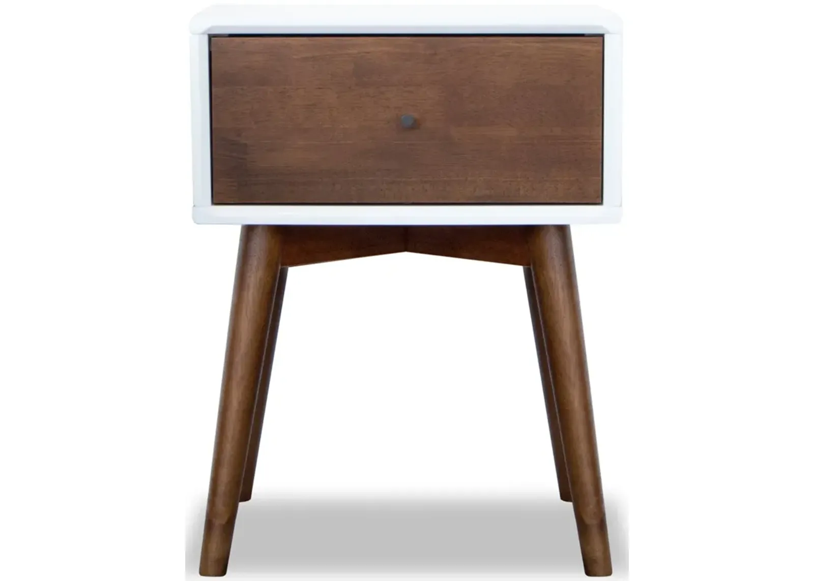 Hayes White Solid Wood Base Night Stand