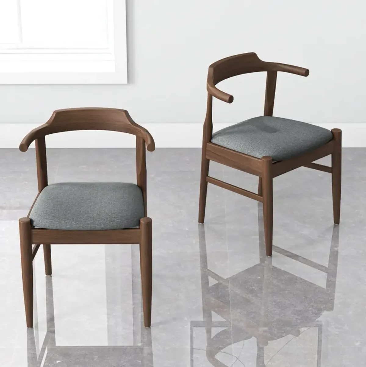 Sterling Dining Chair Gray Fabric - Set of 2