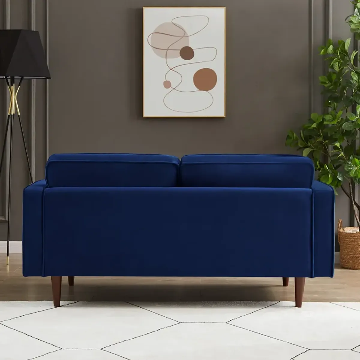 Kirby Navy Blue Velvet Loveseat