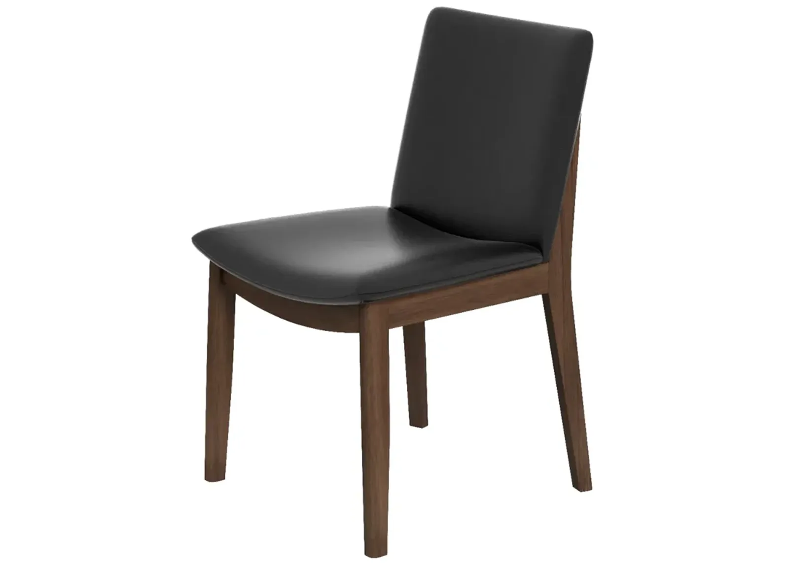 Virginia Dining Chair Black Leather Set of 2