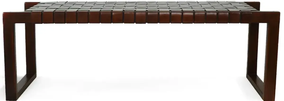 Elgin Strap Leather Bench
