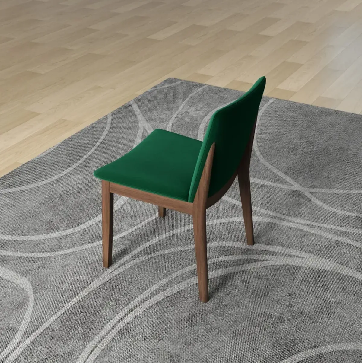 Virginia Dining Chair Green Velvet Set of 2