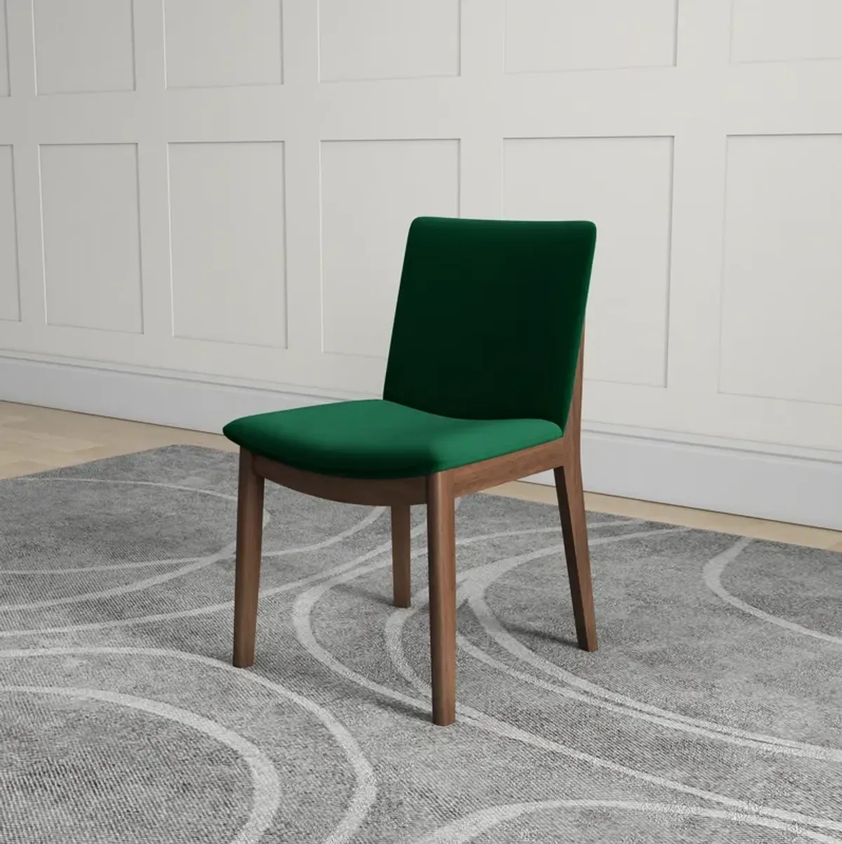 Virginia Dining Chair Green Velvet Set of 2