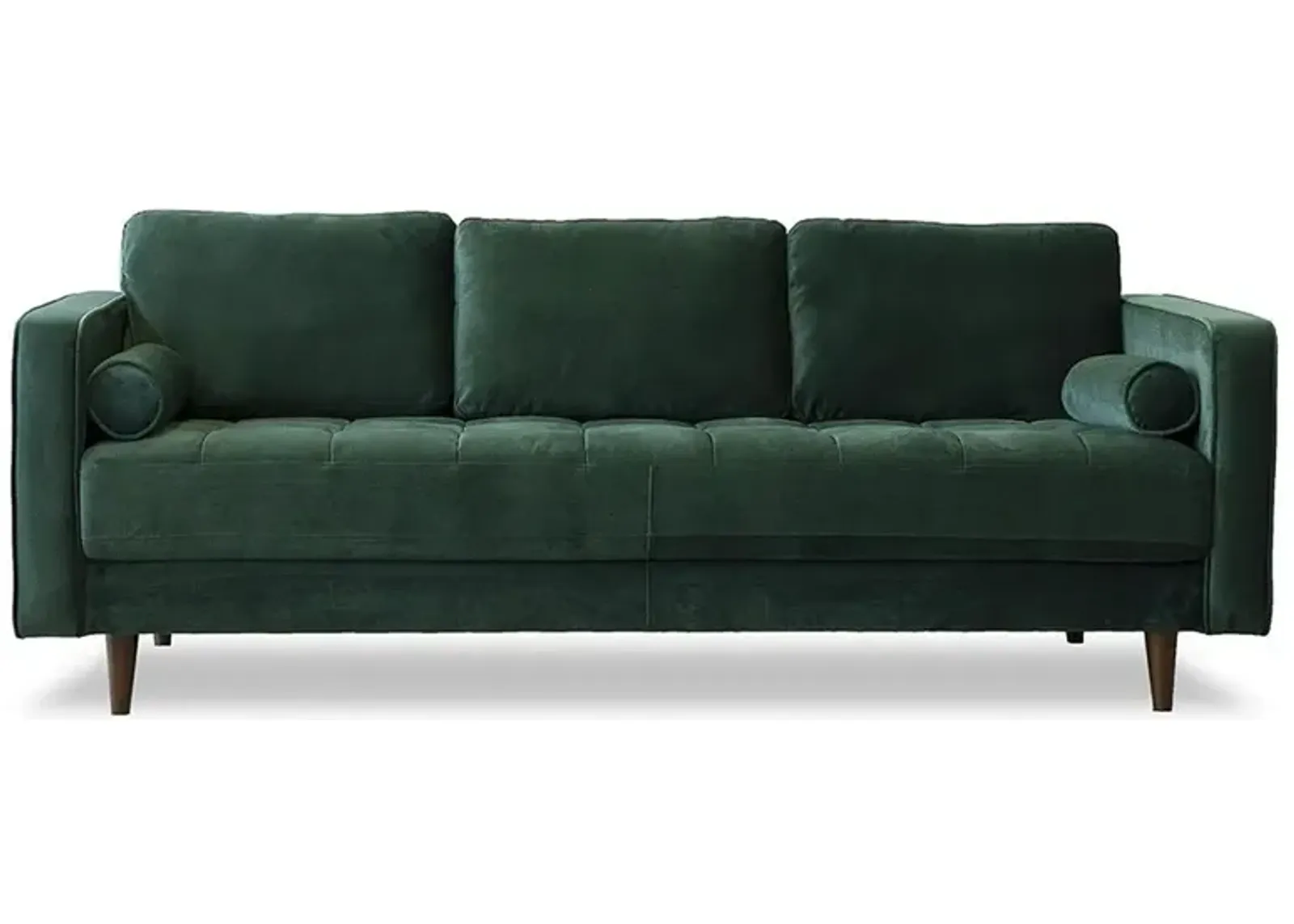 Tessa Dark Green Velvet Sofa 84"