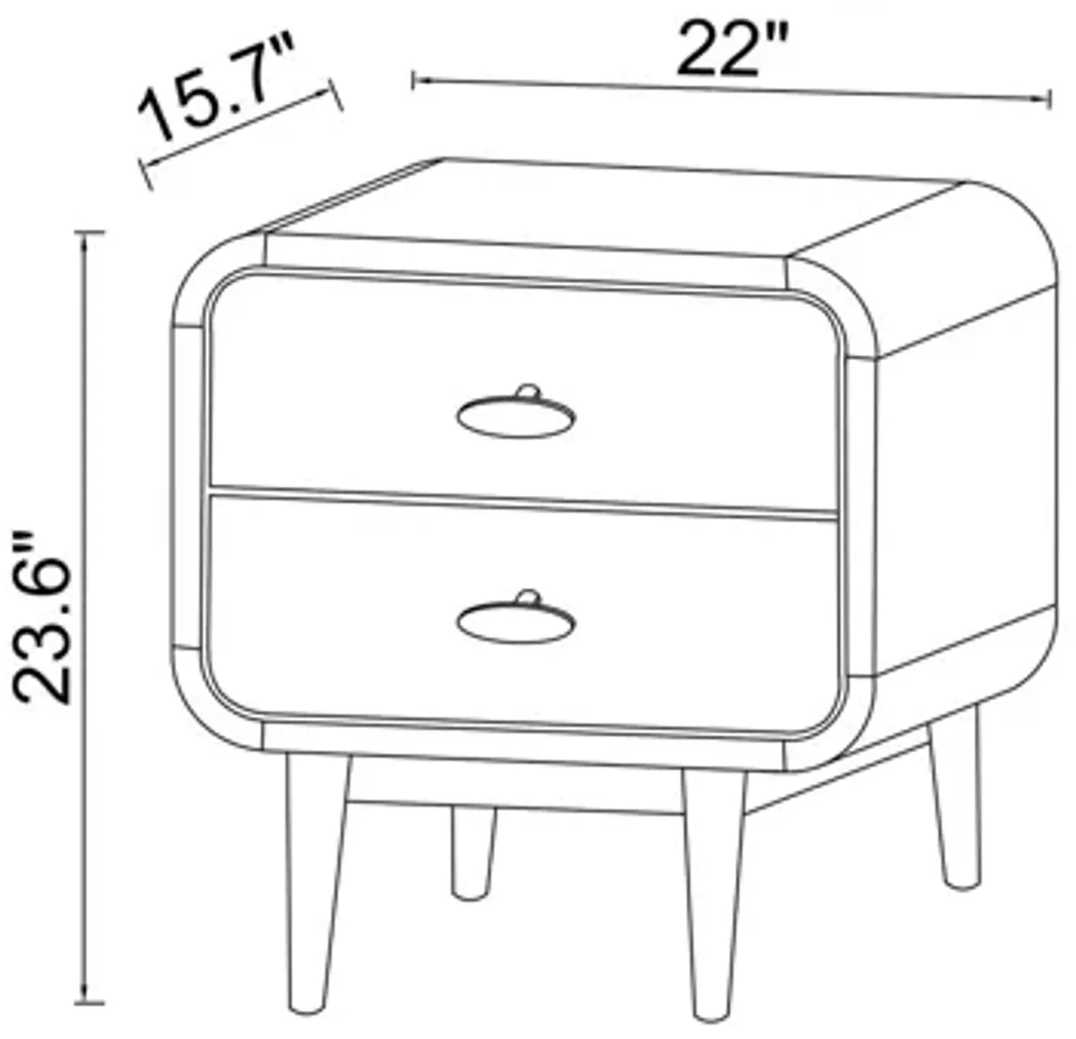 Stein Walnut Mid Century Modern Style Night Stand