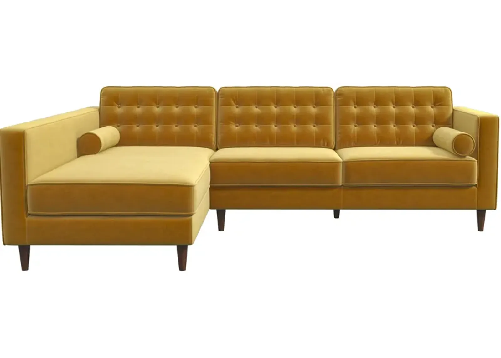 Olson Sectional Sofa Gold Velvet Left Chaise