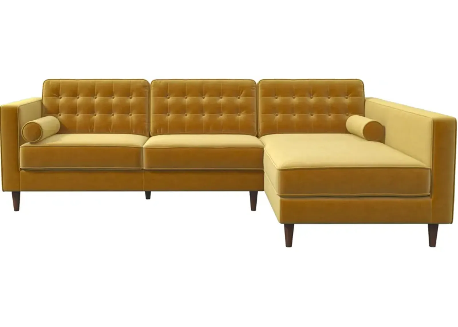 Olson Sectional Sofa Gold Velvet Right Chaise