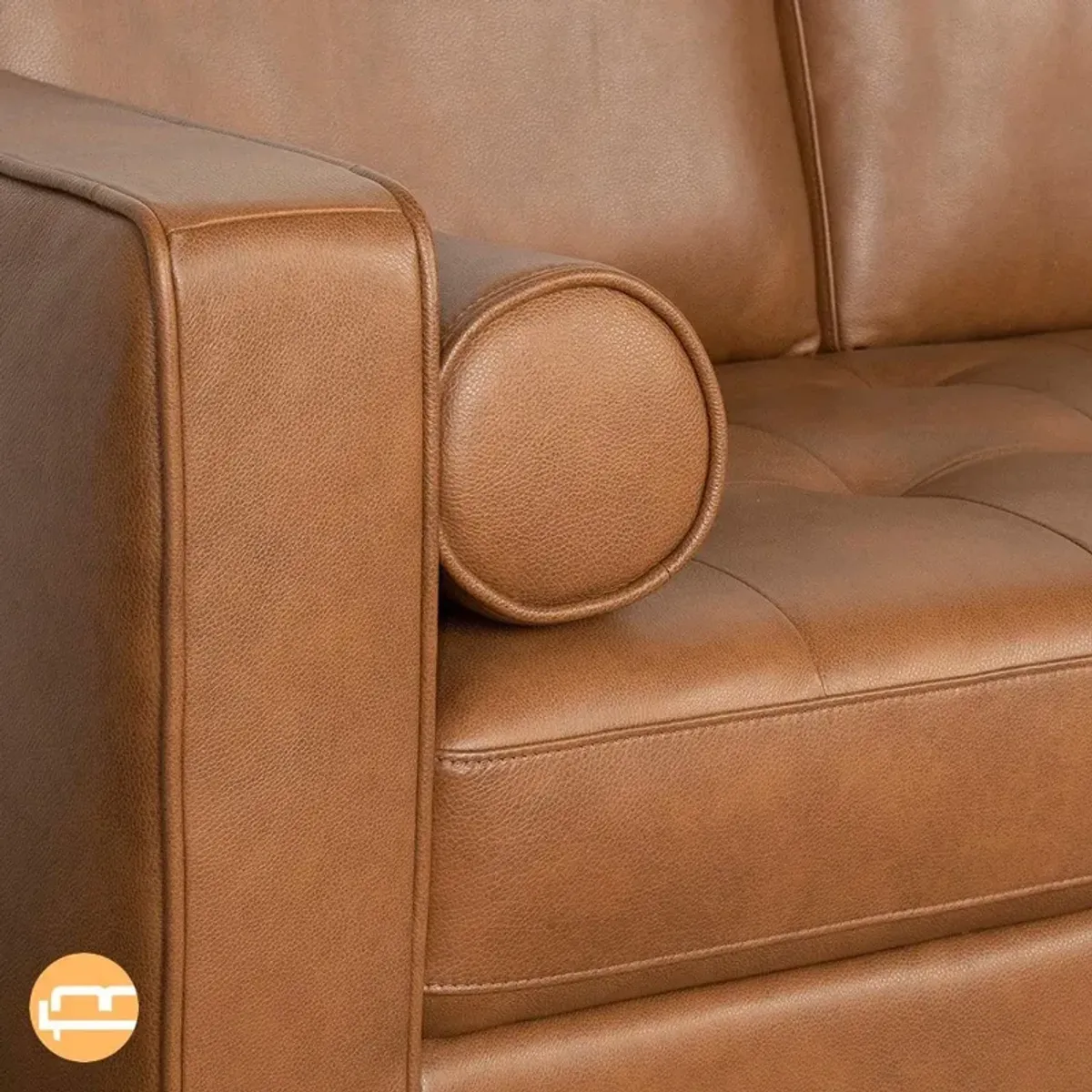 Tessa Genuine Leather Sofa in Tan