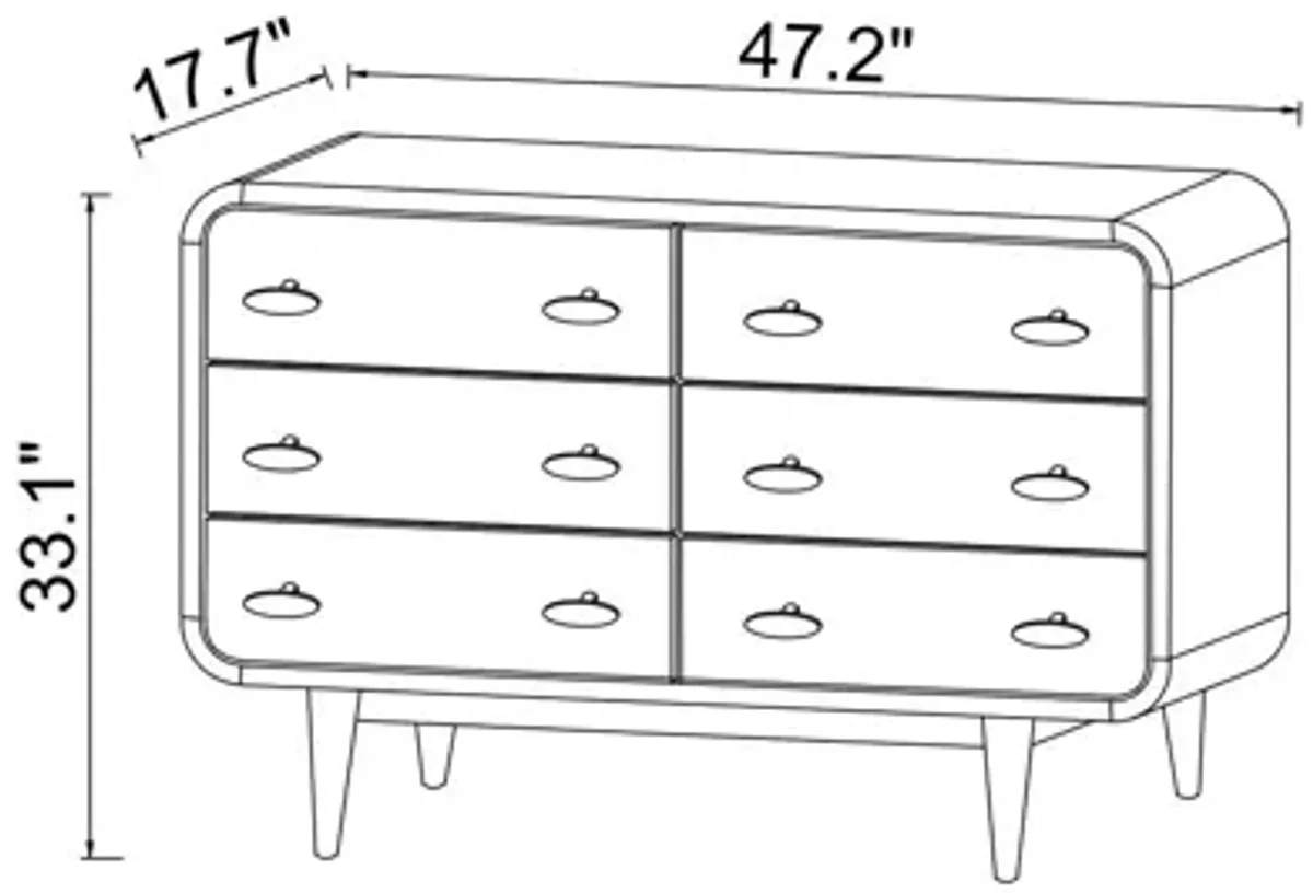 Mid Century Modern Stein Dresser (6 Drawers)