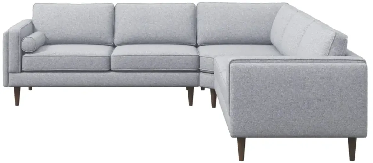 Fordham Light Gray Linen Symmetrical Corner Sofa