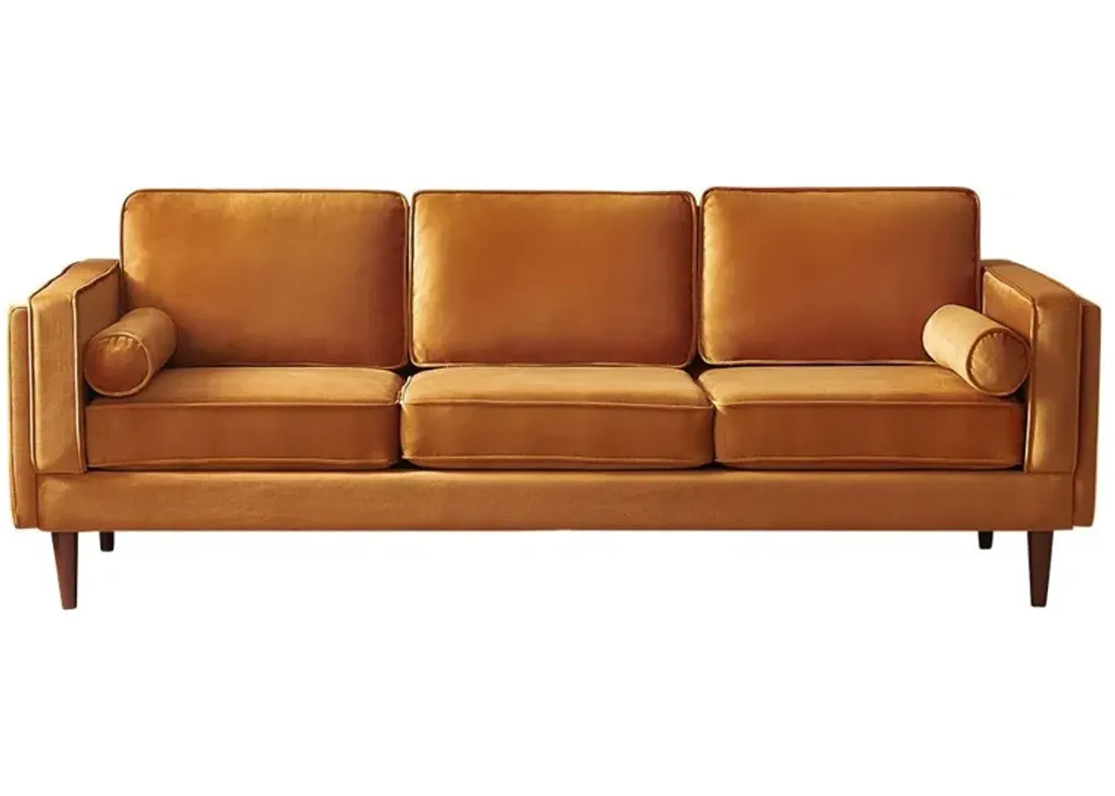 Fordham Burnt Orange Velvet Sofa