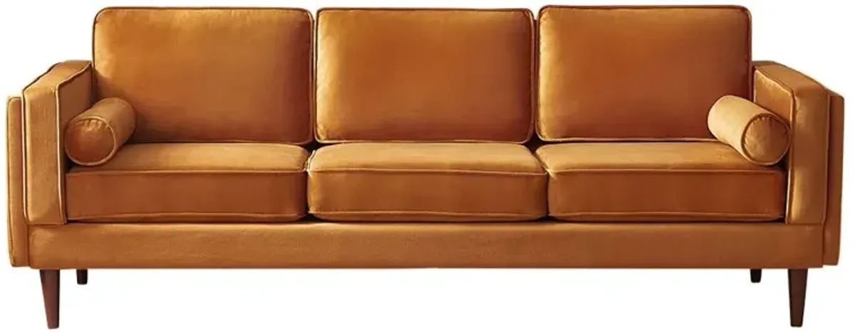 Fordham Burnt Orange Velvet Sofa