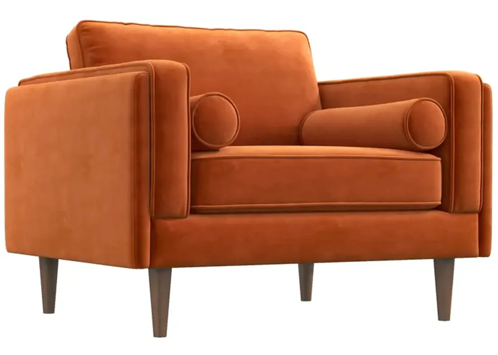 Fordham Burnt Orange Velvet Lounge Chair