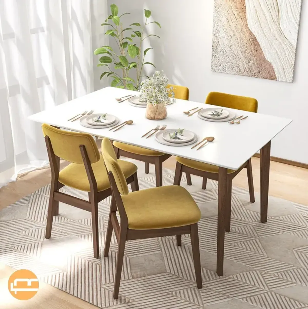 Abbott White Small Dining Table