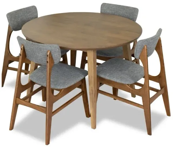 Fiona Dining set with 4 Collins Dining Chairs (Grey)
