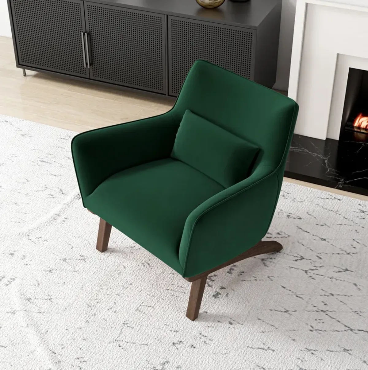 Casper Dark Green Velvet Lounge Chair