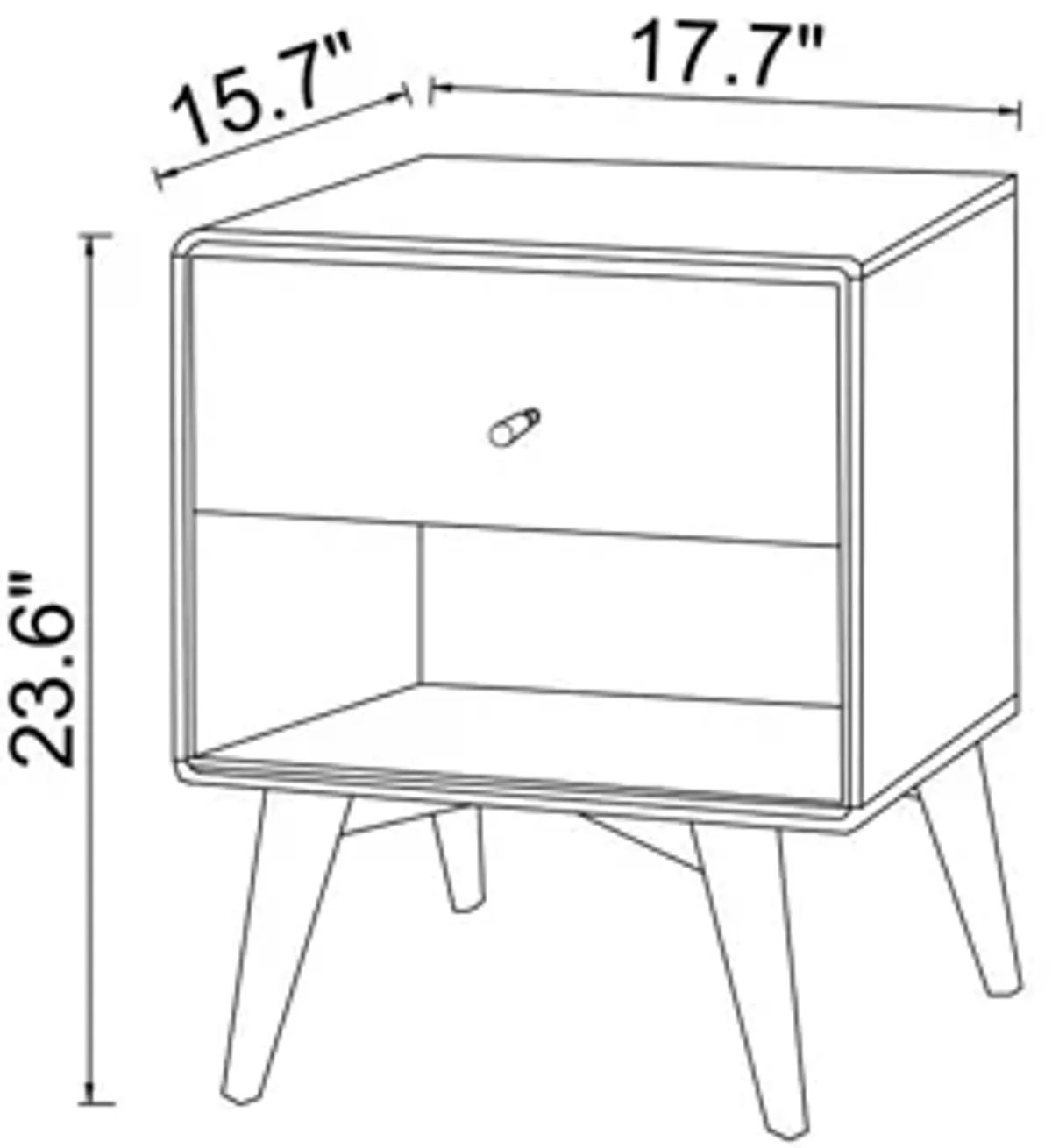 Noak Single Drawer Mid Century Modern Style Night Stand