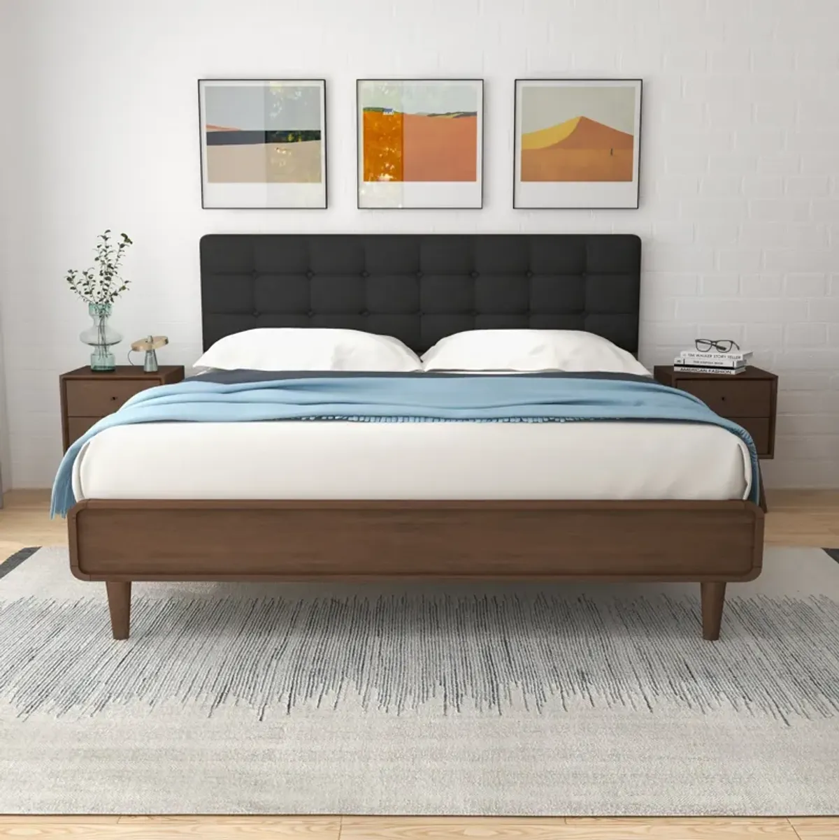 Taylor King Bed (King Size - Dark Grey)