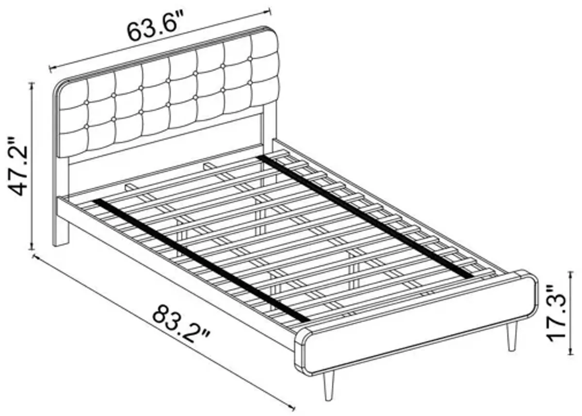 Taylor King Bed (King Size - Dark Grey)