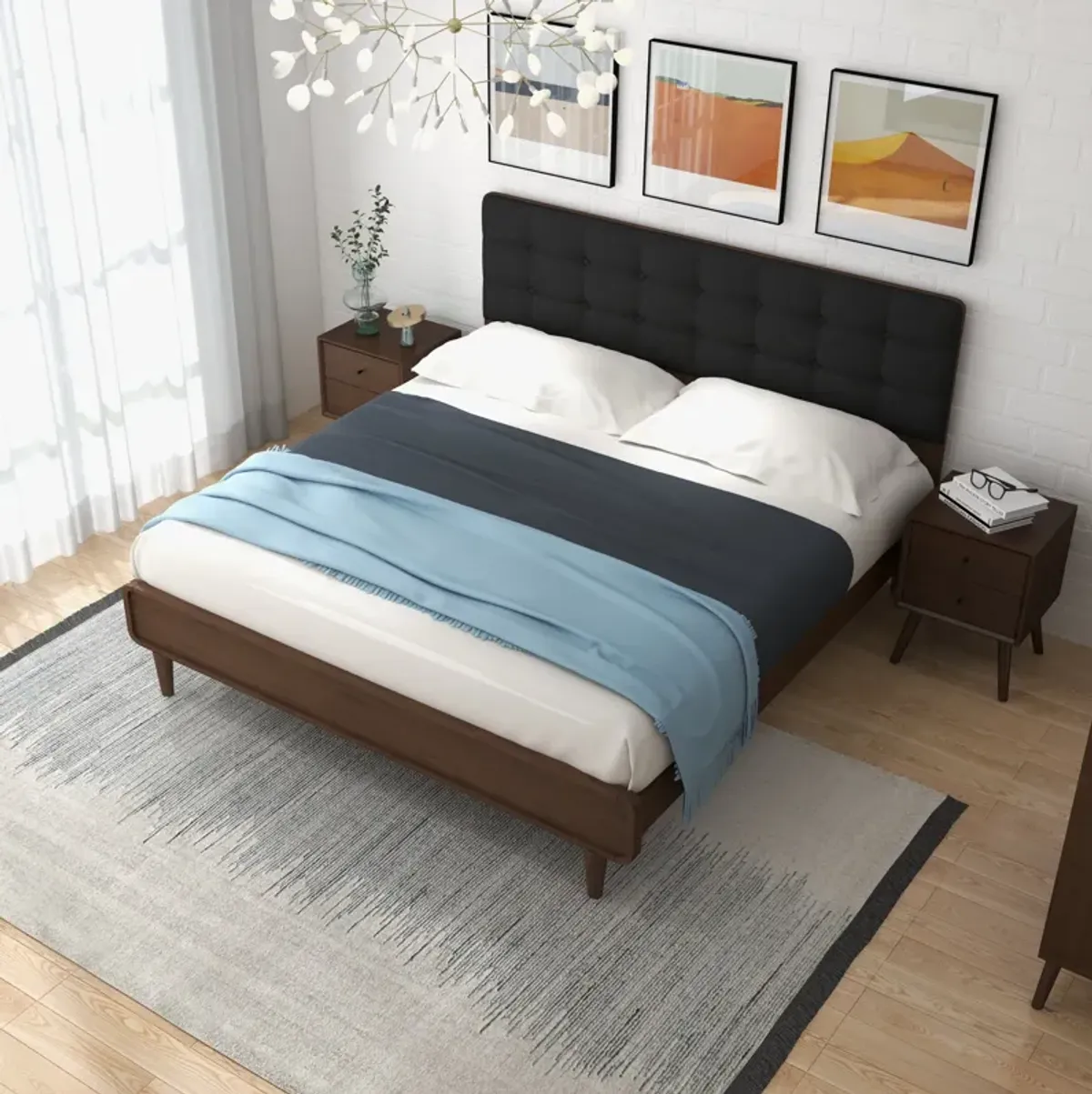 Taylor King Bed (King Size - Dark Grey)