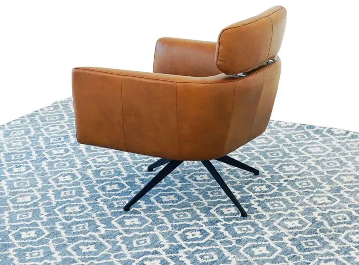 Megan Tan Leather Swivel Lounge Chair