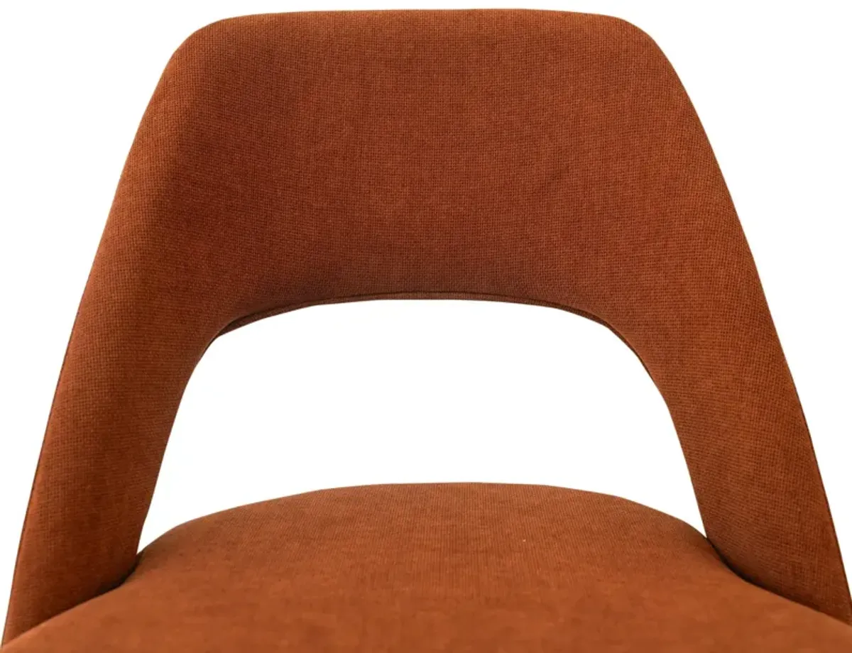 Ariana Modern Dining Chair Burnt Orange Fabric Set of 2