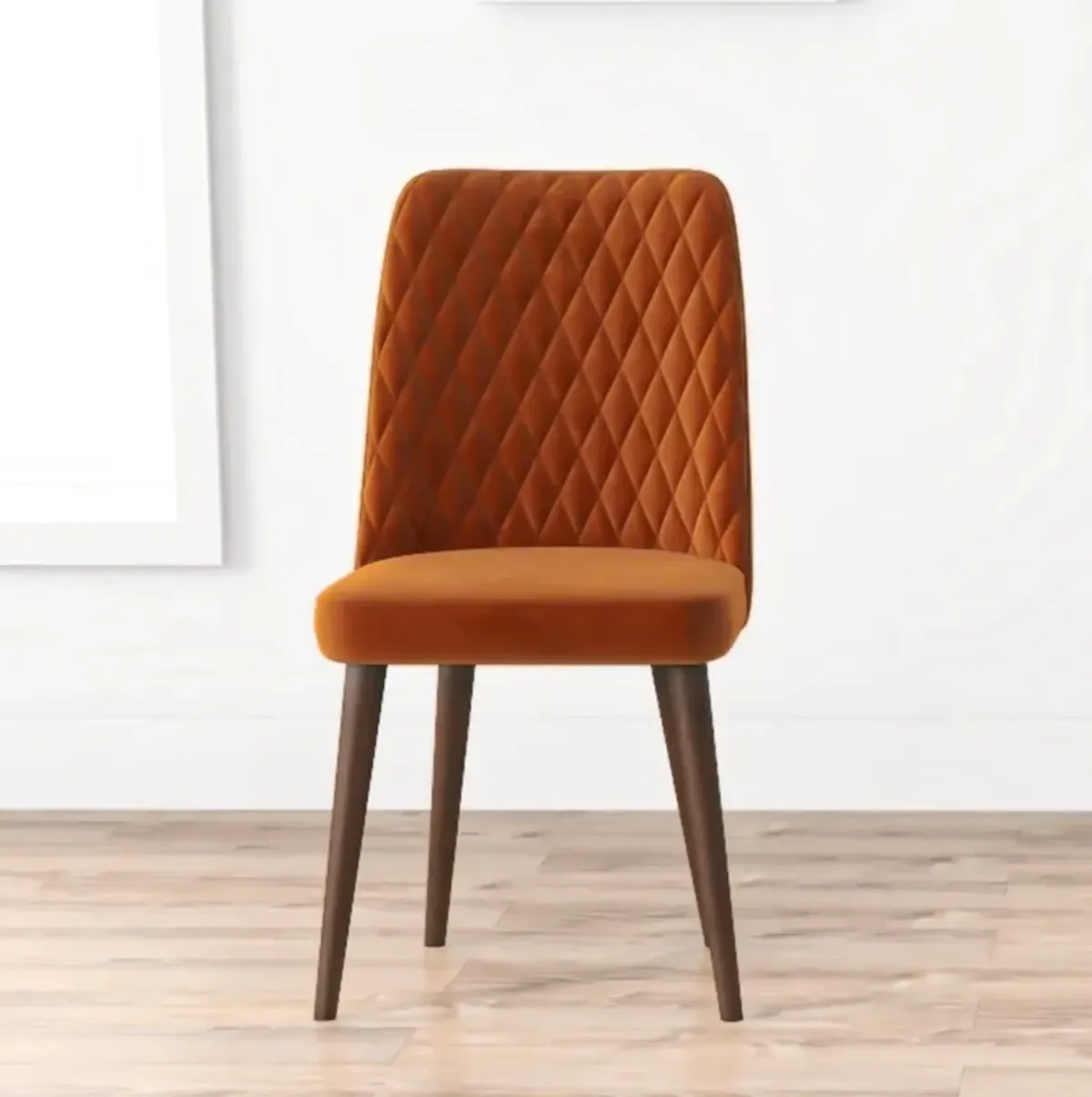 Evette Mid Century Modern Burnt Orange Dining Chair Set of 2