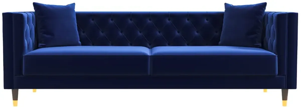 Lewis Dark Blue Velvet Sofa