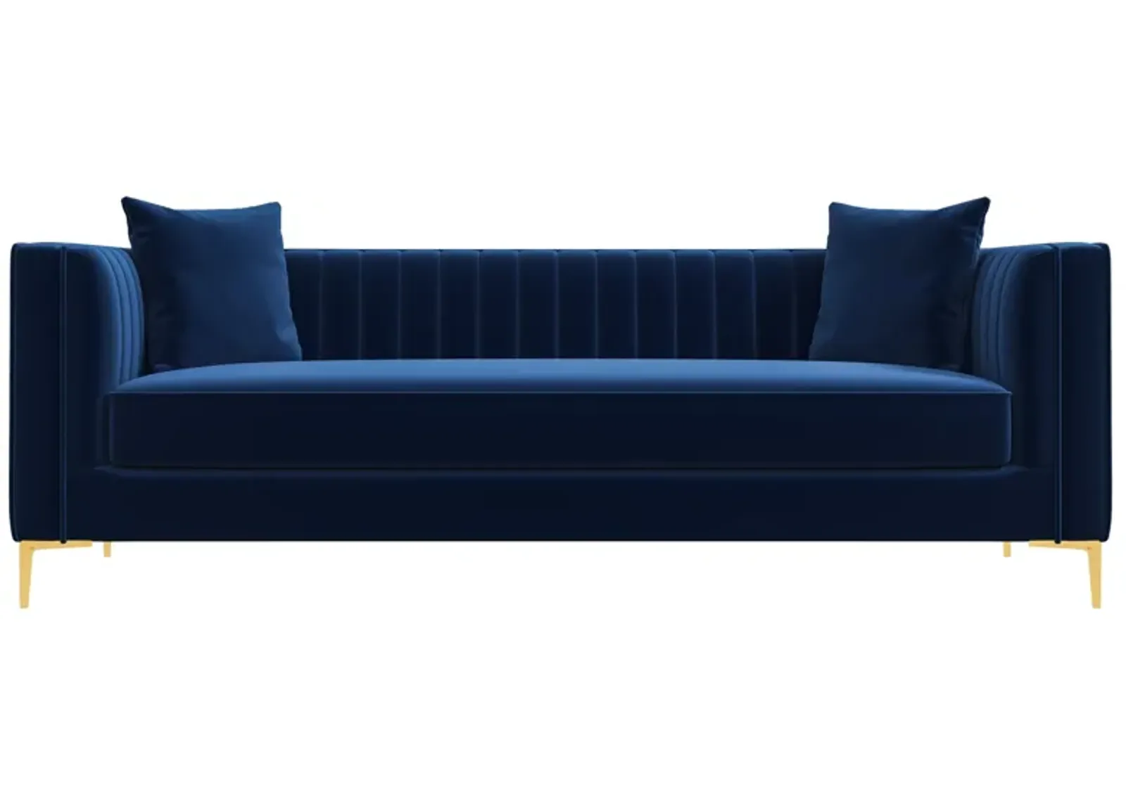 Kendra 91" Dark Blue Velvet Sofa