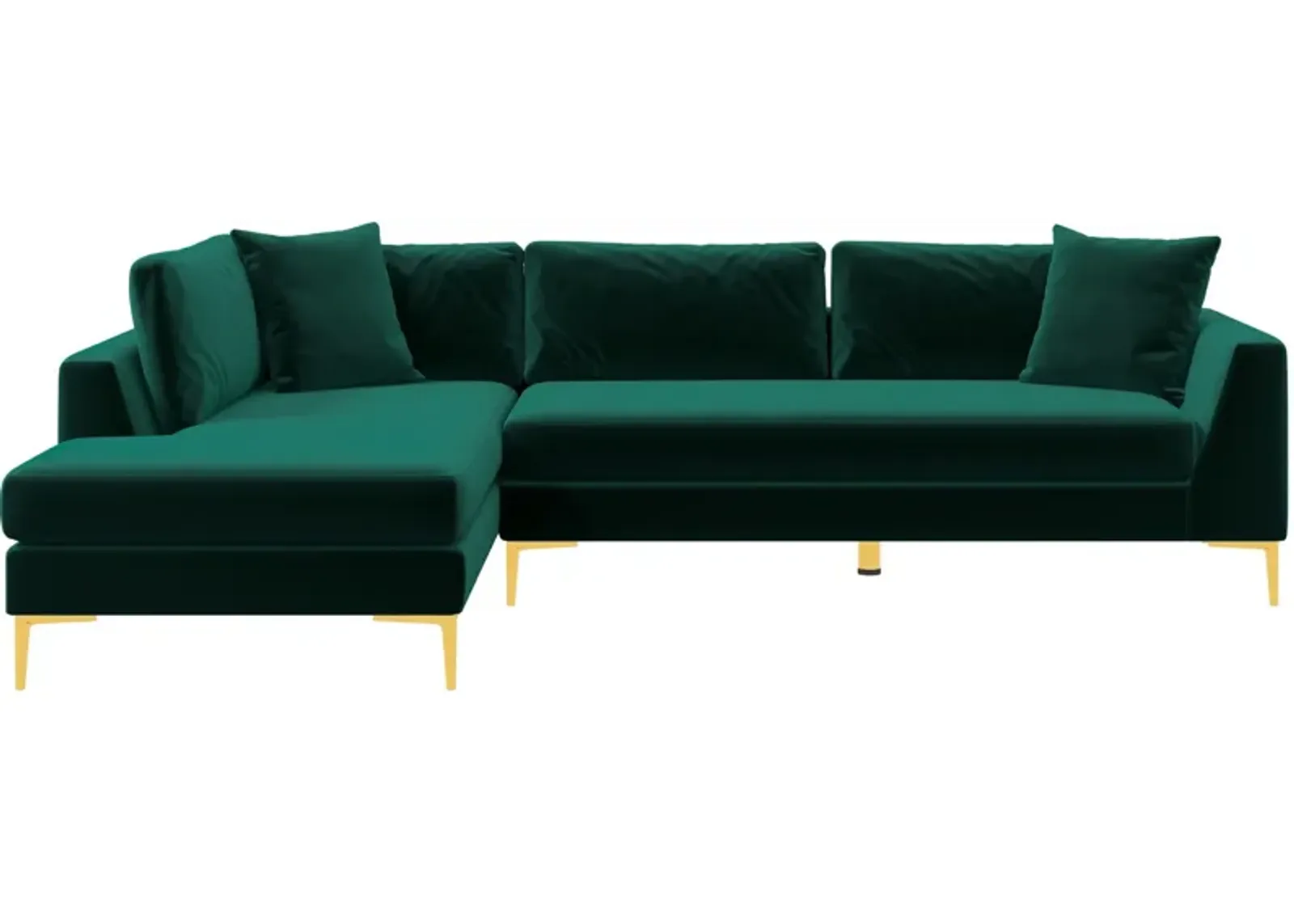 Milo Green Fabric Sectional Sofa Left Chaise