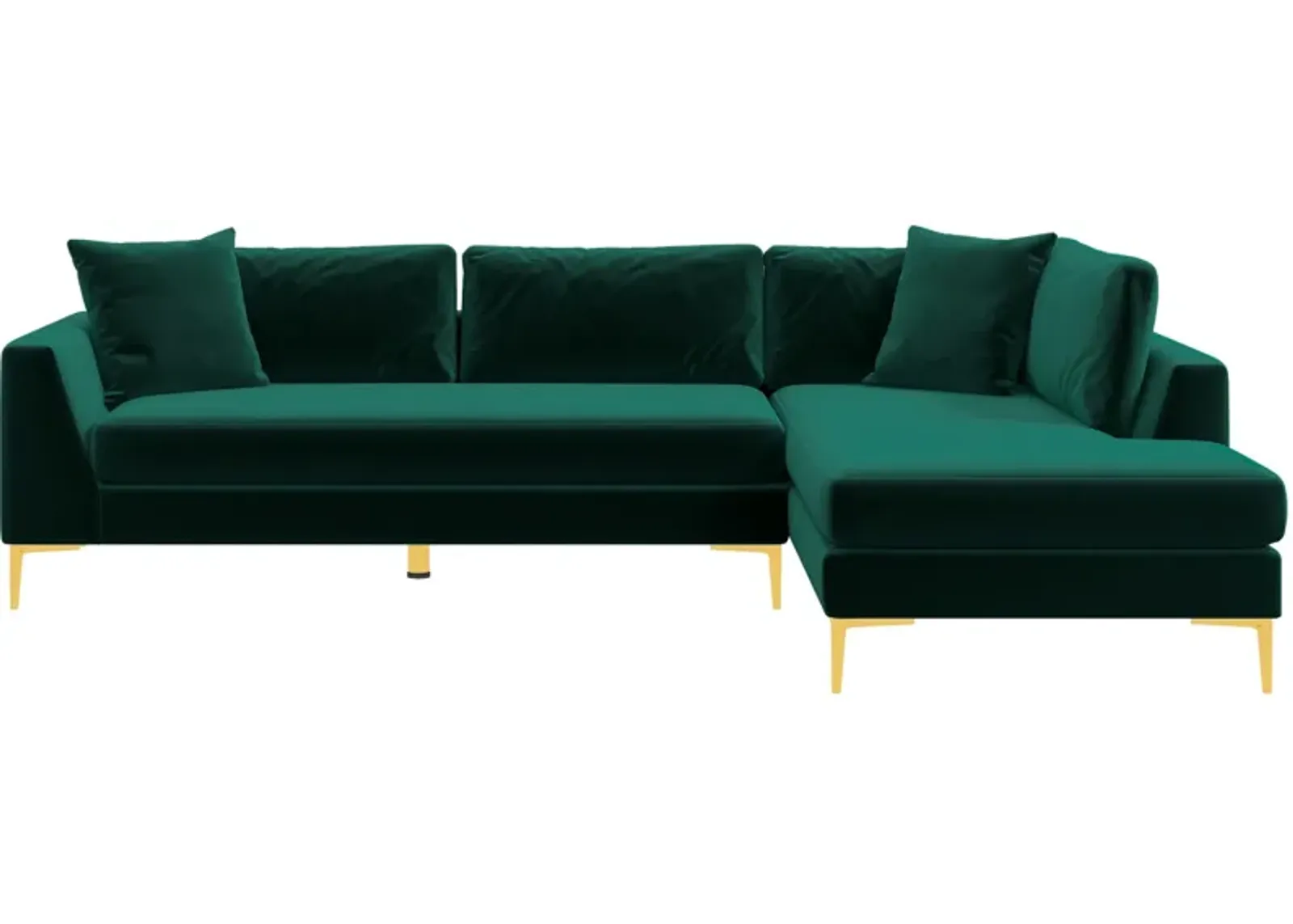 Milo Green Fabric Sectional Sofa Right Chaise