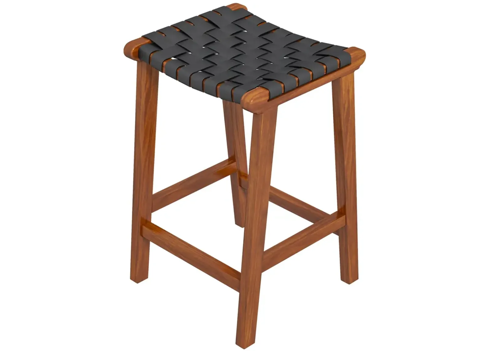 Andaman Black Leather Bar Stool