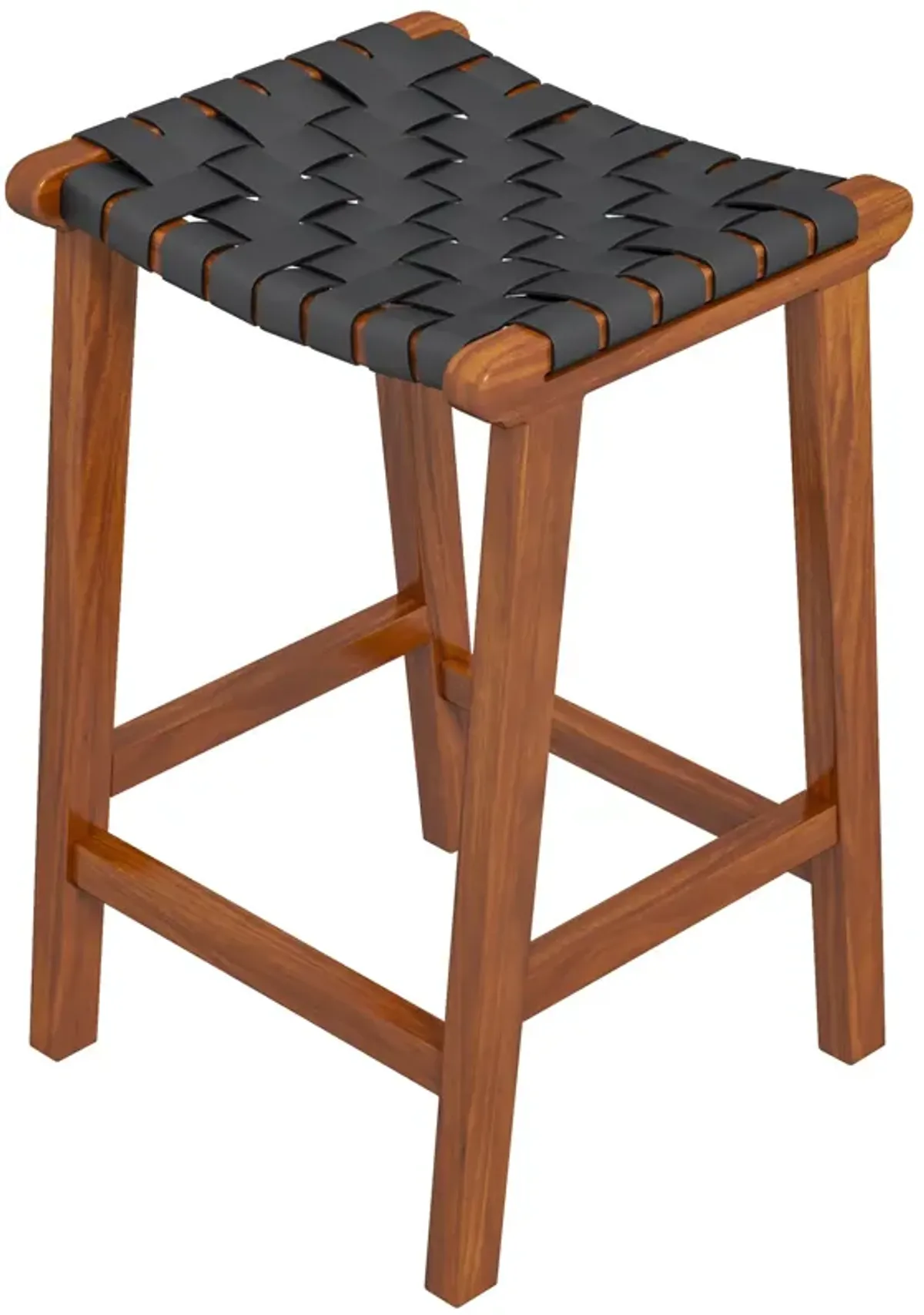 Andaman Black Leather Bar Stool