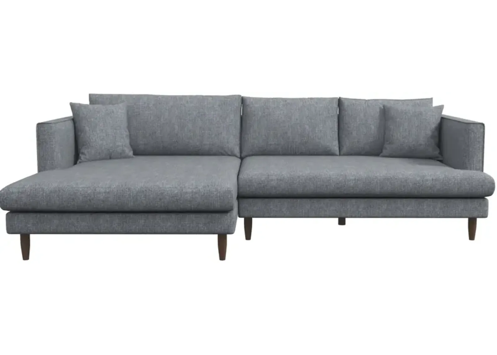 Delano Grey Linen Sectional Sofa Left Facing Chaise