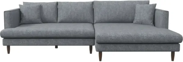 Delano Grey Linen Sectional Sofa Right Facing Chaise