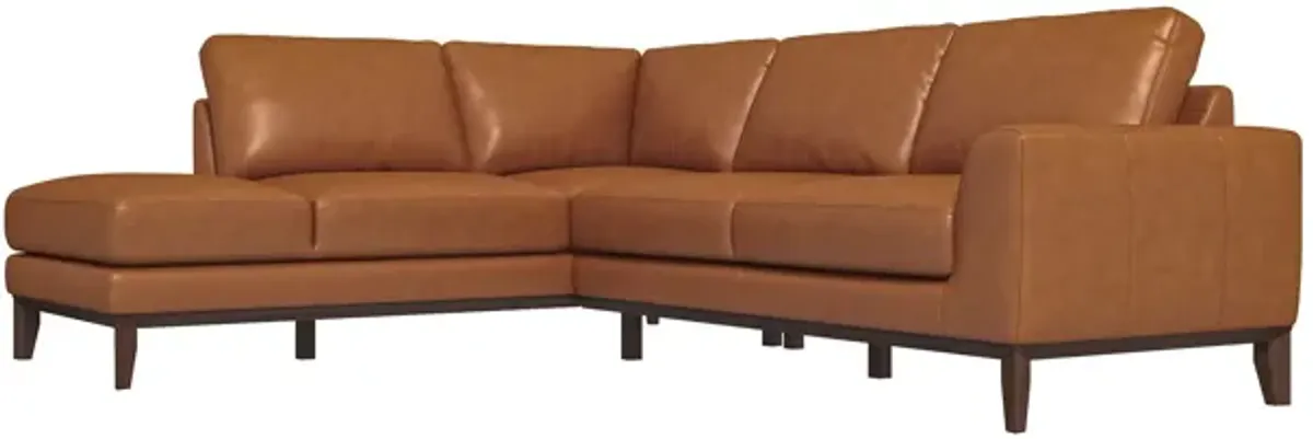 Mayfair Tan Leather Left Sectional Sofa