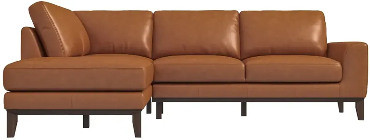 Mayfair Tan Leather Left Sectional Sofa