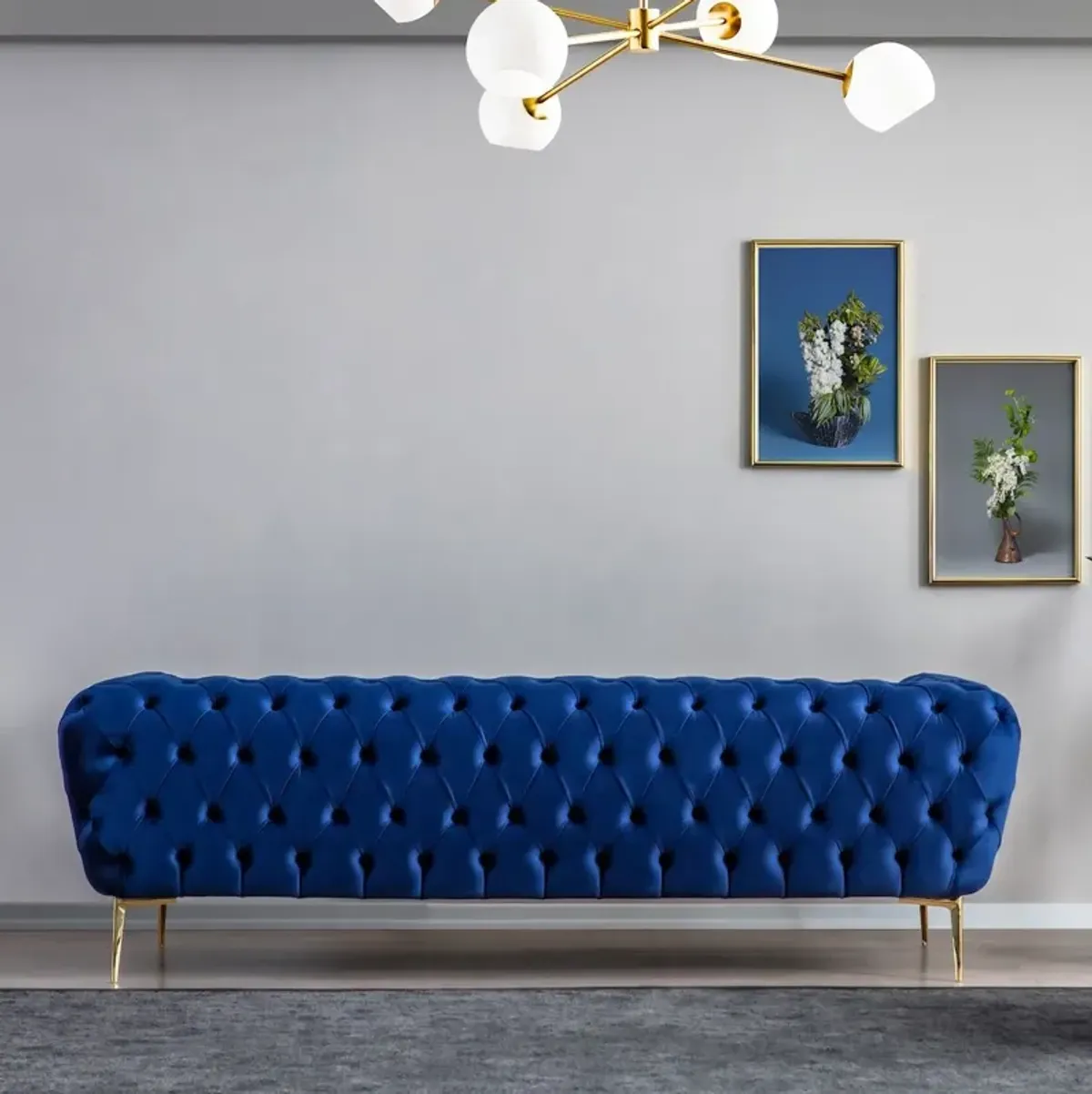 Jessica Navy Blue Velvet Sofa