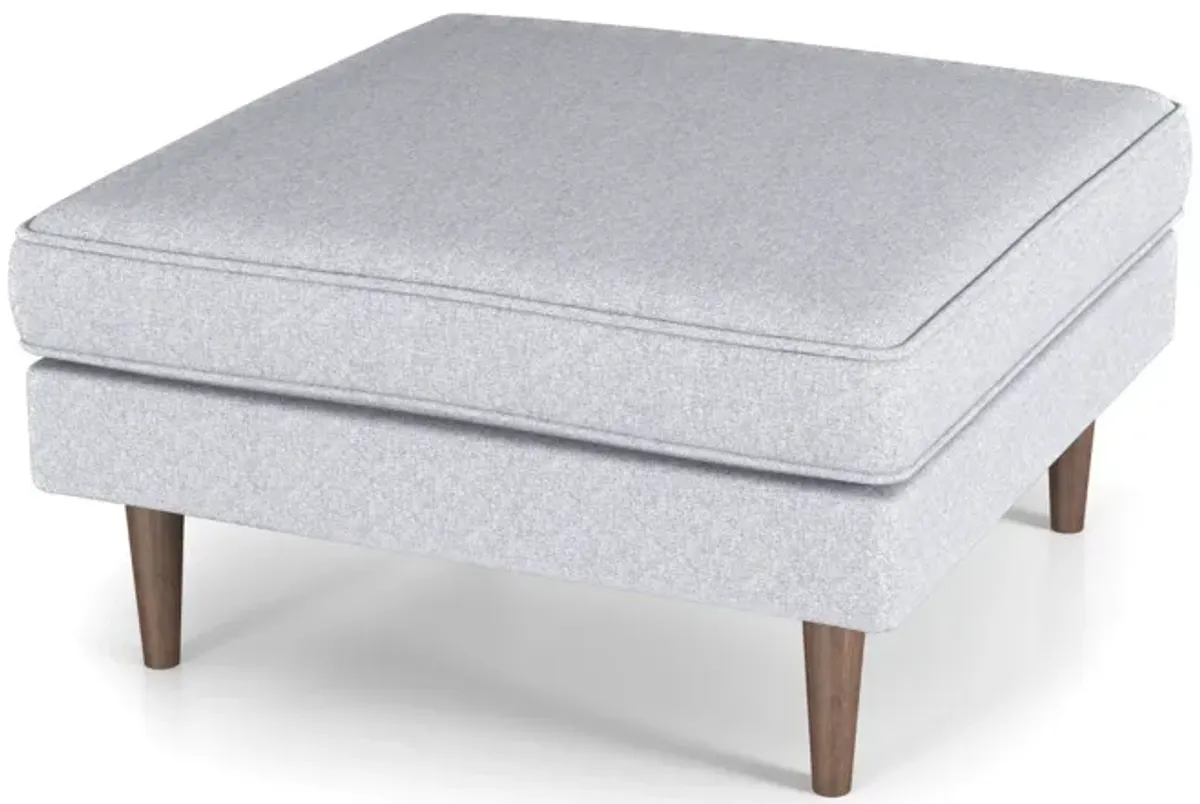 Fordham Light Gray Fabric Ottoman